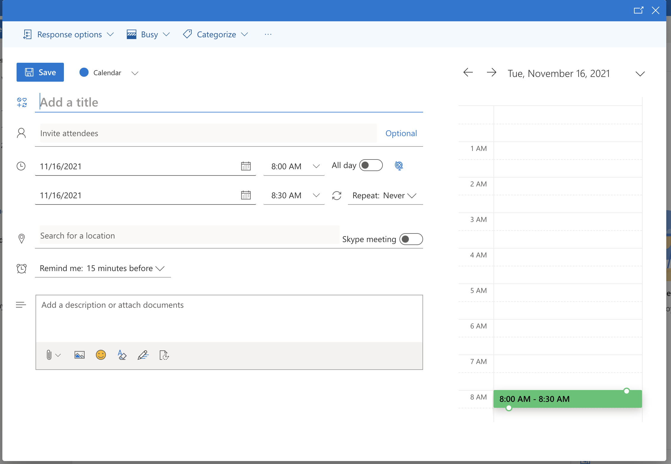 Outlook Calendar được trang bị rất đầy đủ tính năng, không hề kém cạnh 2 ứng cử viên nêu trên!